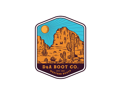 D&A Boot Co. a western wear badge logo branding cap design graphic designer logo design logo designer logo ideas logo maker patch patch work patches tshirt designer vintage design vintage logo western western design western logo western patch western wear