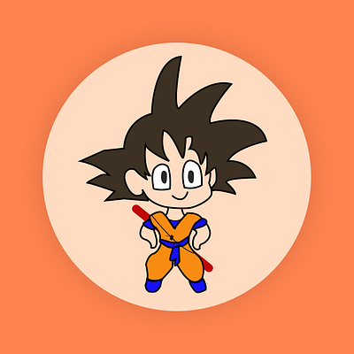 Kawaii Goku art badge design figma goku icon illustration kawaii sama vector vectorart vectordesign