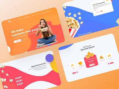 Web Design for Almost Famous Popcorn colorful creative creative website design design art designer designs dribbble graphicdesign illustration light theme pop corn ui uiuxdesign ux uxdesign webdesign website webuidesign