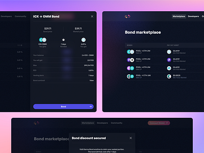 Karma DAO blockchain bonds dao finance icon landing page protocol ui ux web3 webdesign