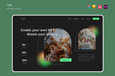 Free Sugih - NFT Hero Header Image app bitcoin blockchain branding crypto cryptocurrency currency design ethereum future illustration modern nft transaction ui ui design unique ux ux design website
