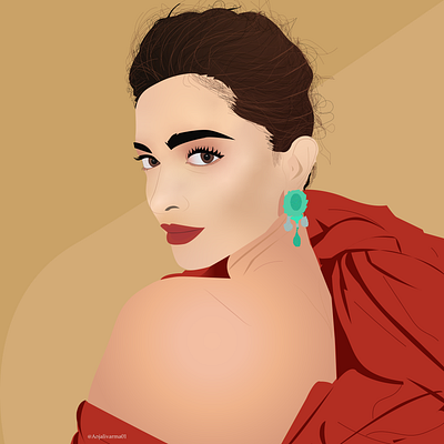Vector art portrait of deepika padukone adobeillustrator design digitalart graphic design illustration vector vectorportrait