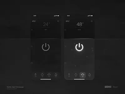 Kettle App / Home Screen / IoT app app design challenge dark mode dark theme homework internet of things ios ios app iot kettle smart home smart kettle ui uiux ux