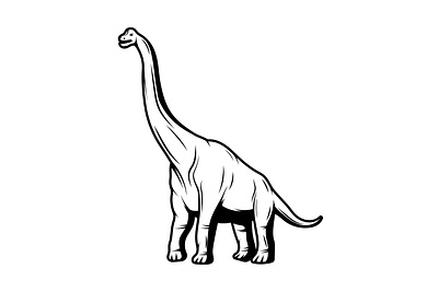Dinosaur Vector Silhouette On White Background - Illustration tyrannosaurus