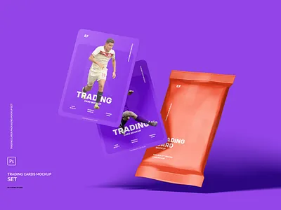 Trading Cards Mockup autograph card card cards football card mockup mockups pack packaging player card soccer card sport card trading trading card
