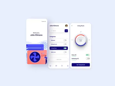 The concept of a three-screen mobile app design mobile ui ux web design