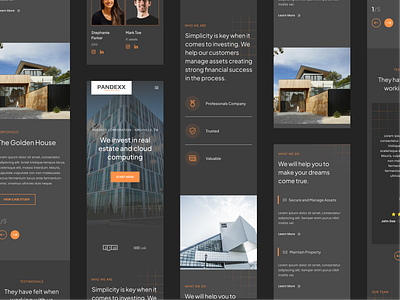Pandexx Website Design - Mobile View agency app corporate crerative investment mobile real estate ui ui design uiux ux design