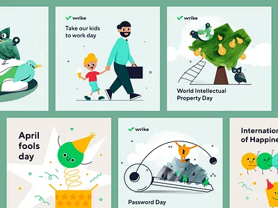 Spring season cards animation animation brand branding card design graphic design illustration motion vector wrike