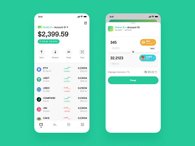 加密货币钱包- Mobile APP app design ui ux