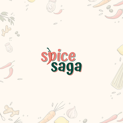 Spice Saga: A Bold, Playful Logo Design with a Chili Twist brand identity branding creative design design logo flat graphic graphic design illustration logo logo design logos logotype minimal modern modern logo text timeless typography wordmark