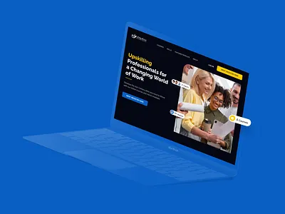 💼🌟 Skill Increase Landing page and LMS blue branding coaching company design development education employee ideas illustration it itcompany skill ui ux uxui web webdesign website yellow