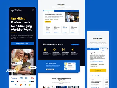 💼🌟 Skill Increase Landing page and LMS agency blue branding company design development education ideas illustration inspiration it logo skills smartapp ui ux web webdesign website work
