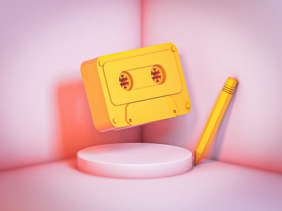 Cassette tape 3d cinema 4d design graphic design illustration