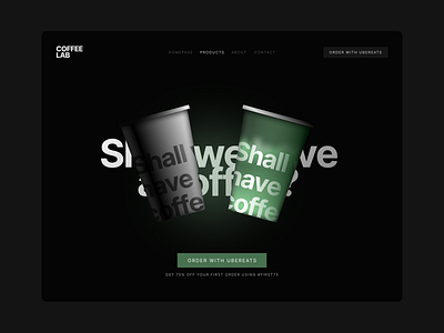 Coffee Shop Web UI Design (Dark) for Playoffs black coffee coffee shop dark dribbbleweeklywarmup illustration starbucks ui ui design uiux user interface ux web design