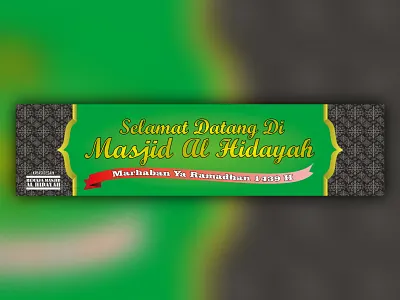Welcome Banner Ramadan of "Masjid Al Hidayah" #3 banner corel draw coreldraw graphic design mosque ramadan welcome x7