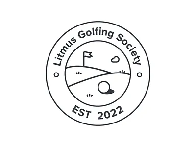 Litmus Golfing Society branding golf golf ball golf club golf course golf flag golfing society logo outline