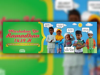 Banner Ramadan of "Masjid Al Hidayah" banner corel draw coreldraw design flat design graphic design kids mosque ramadan x7
