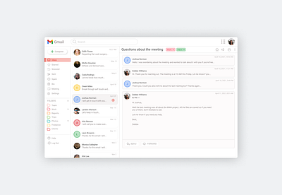 Gmail Desktop Layout Redesign app branding design graphic design illustration ui ux uxui