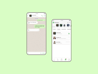 WhatsApp Mobile App Redesign app branding design graphic design illustration ui ux uxui