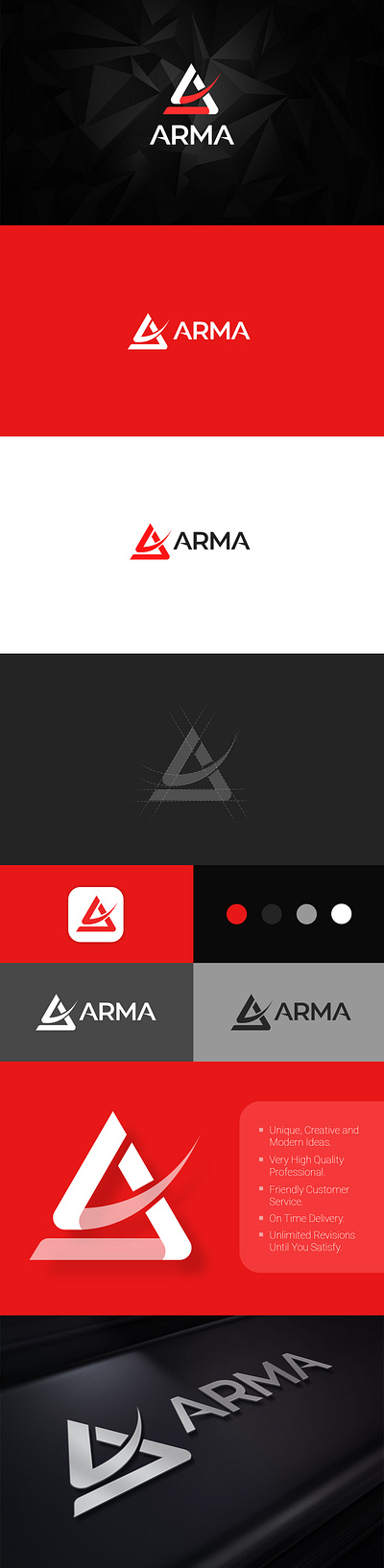 Arma Logo Template branding design graphic design illustration logo typography ui ux vector zaikh