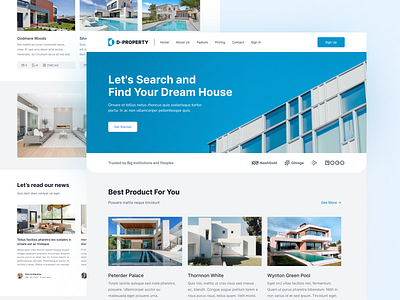 D-Property Concept Design blue design branding design design one page find house graphic design hot design house inspiration interactive design landing page latest design minimal popular design property design ui ui design ux design wireframe