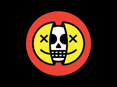 Death Wish branding cannabis death face illustration logo skull smile wish