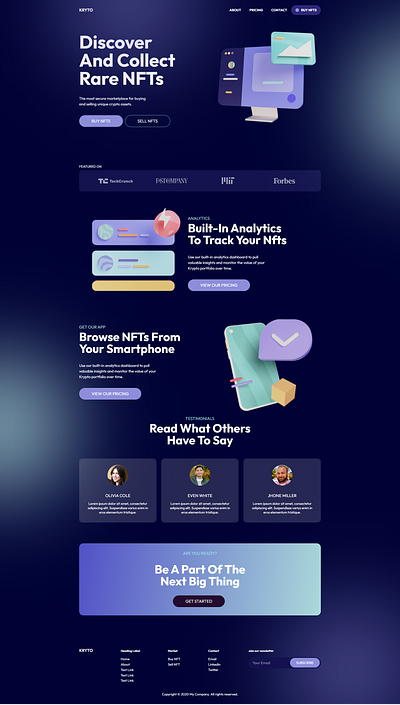 NFT Landing page in Webflow design landing page ui webflow website