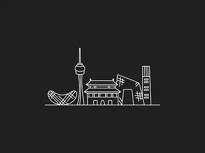 Beijing architecture beijing china city design illustration skyline vector