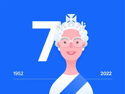 Queen Elizabeth Platinum Jubilee elizabeth flat geometric illustration jubilee queen royal vector