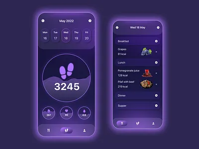Pedometer Mobile App app design ui
