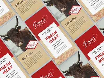 Bene's Carne Butcher Flyer Design brand identity branding brochure butcher design flyer food graphic design illustration logo meat print