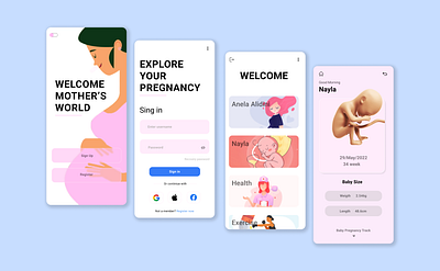 Baby_App_Concept app application baby design designe designer illustration mobile product ui uix ux web