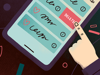 Deleting a Favorite blog illustration delete design digital art digital illustration editorial illustration favorite illustration phone procreate procreate art