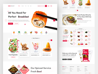 Sob Ready - eCommerce Website Design design ecommerce food food landing page food website graphic design hero landing page landing page desigm modern website product design saas shopify website ui ui design user interface ux ux design web ui design website design