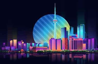 T Dot graphic design lights toronto vector