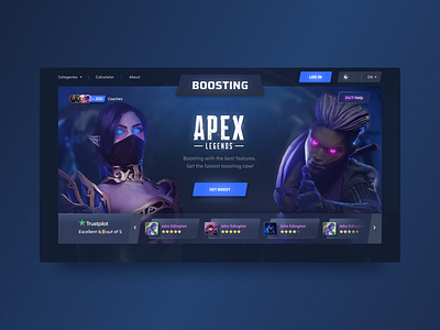 Boosting Apex Legends app boosting design game mobile mobileapp shots trending ui uidesign ux