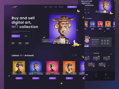 NFT Marketplace design marketplace monkey nft roadmap ui ux