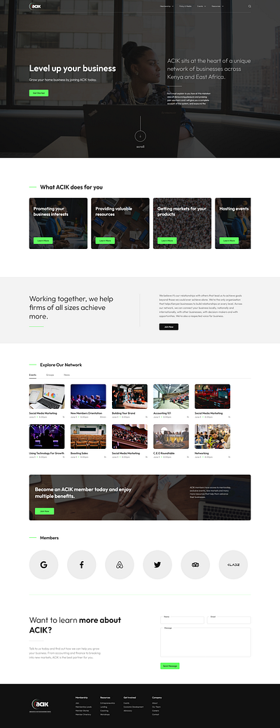 ACIK Landing Page branding business design landing page ui ux web website