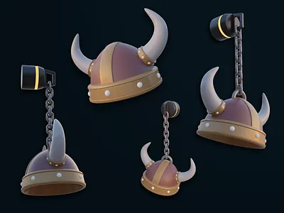 Viking Keychain 3d 3d art art blender concept creative cute design graphic design helmet illustration keychain logo low poly photoshop render toy valorant viking zbrush
