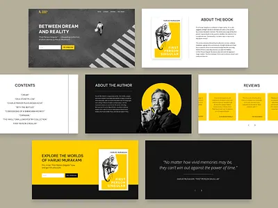 Haruki Mukami's Book Landing Page. Design and Build book concept design figma landing page ui ux web webflow