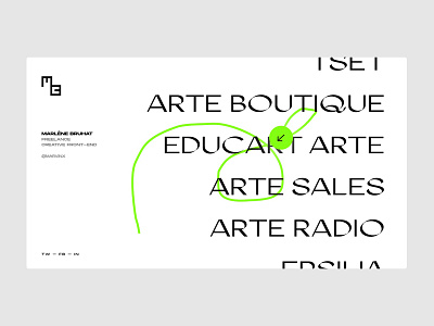 Marlène Bruhat ・ Layout exploration desktop minimal portfolio ui ux