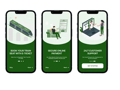 Onboarding Screen(Train E-Ticketing App) mobile app onboarding ui uiux