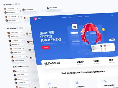 Digital sports app bracket sheets brackets martial martial arts online platform sports tournament ui