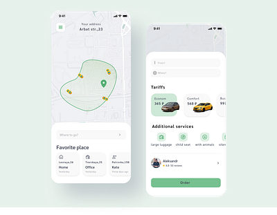 Taxi app app design interface ios minimal mobile taxi ui ux