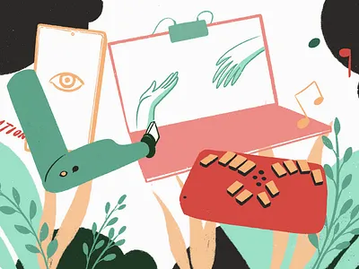 Accessibility blog graphic hand drawn illustration tech