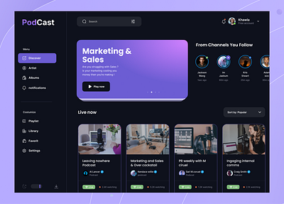 Podcast Dashboard 🎙️ animation dashboard design designers dribbble dribbblers following landing page mobile app podcast popular saas trending trendy ui uidesign uiux ux uxdesign websites