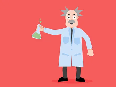 Mad scientist character design digital art drawing flat design graphic design illustration illustration 2d ui vector