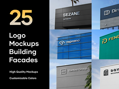 25 Logo Mockups Building Facades - PSD 3d 3d logo mockup 3d mockup building building mockup bundle corporation enterprise facade industrial logo logo mockup logo mockup building facade logo mockup sign mockup office psd signage wall