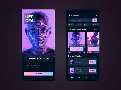 NFT App figma glassmorphism ui uiux ux