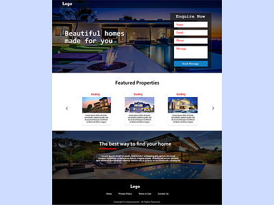 Real-Estate Homepage design real estate real estate homepage ui design website xd